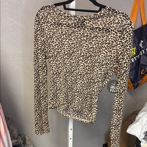 Leopard Print Long Sleeve Top